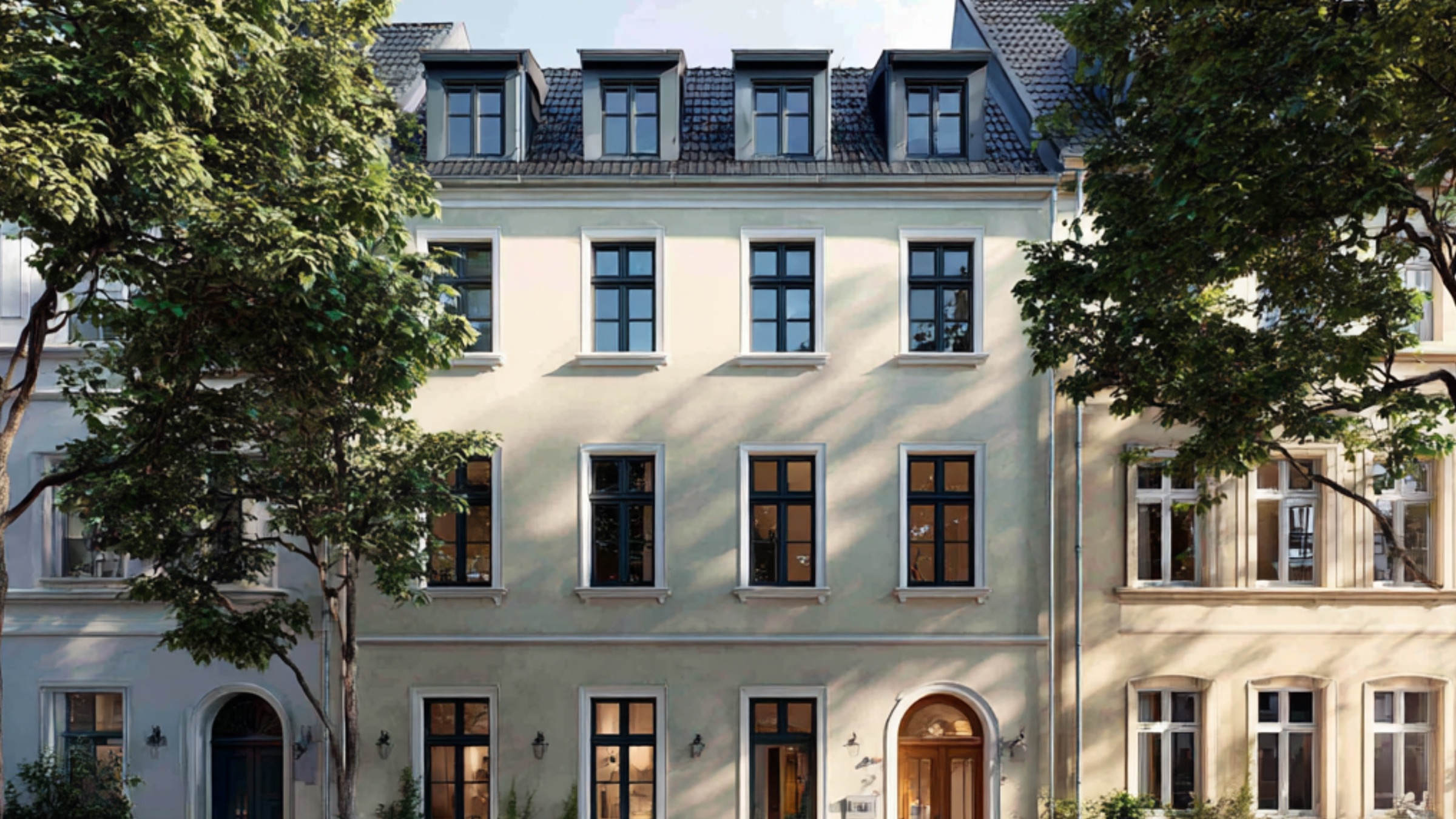 Repräsentative Stadthaus-Fassade — Königstraße Stuttgart